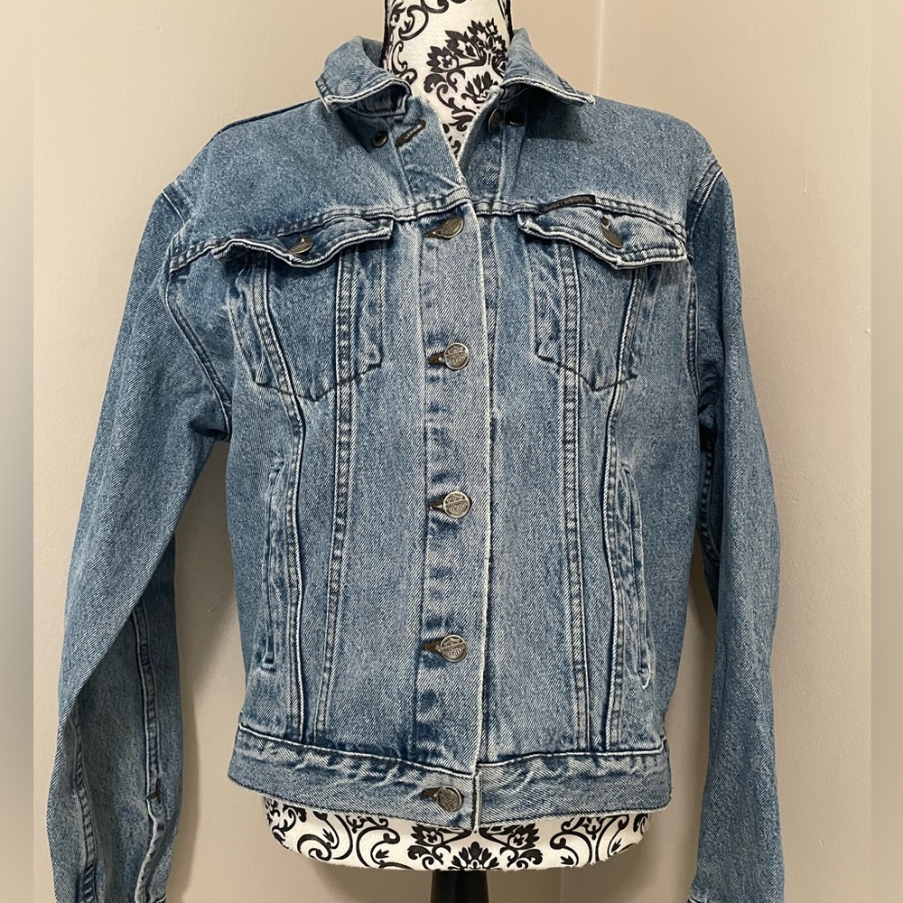 Genuine Harley-Davidson Womens Light Wash  Cotton Jean Jacket size L. - Picture 9 of 13